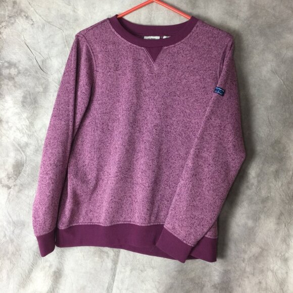 L.L.Bean Lightweight Soft Crewneck Sweater Fleece Top Purple Women’s size Med - Picture 9 of 9